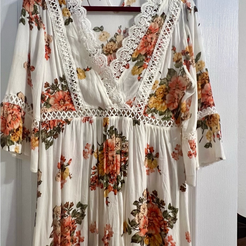 Blu Pepper White Cream Ruffled Smocked Blouse